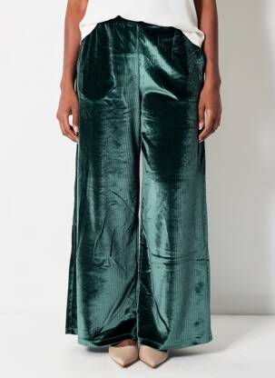 Pantalon flare taille élastique vert HBT femme