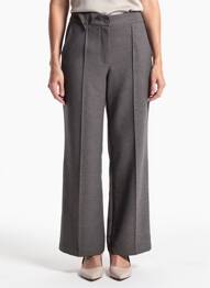 Pantalon droit fermeture zippée sous rabat boutonné gris NÜ femme
