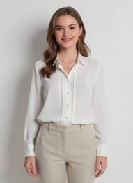 Chemisier tissage popeline manches longues blanc SOMMERMANN femme