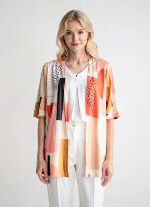 Top stretch manches courtes orange NAYAT femme
