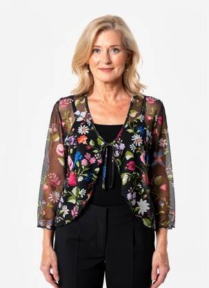 Gilet manches longues manches 3/4 noir SAINT CHARLES femme