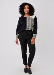Pull coupe cintrée manches longues noir FRANCE RIVOIRE femme