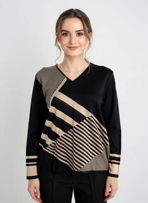 Pull coupe cintrée manches longues noir GREGORY PAT femme
