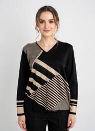 Pull coupe cintrée manches longues noir GREGORY PAT femme