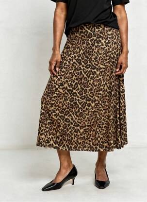 Jupe longue coupe droite marron JOY'S PARIS femme