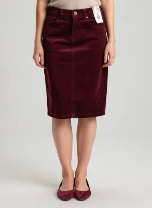 Jupe mi-longue stretch violet S.QUISE femme