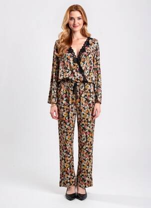 Combi-pantalon coupe cintrée manches longues noir ANTIGEL femme