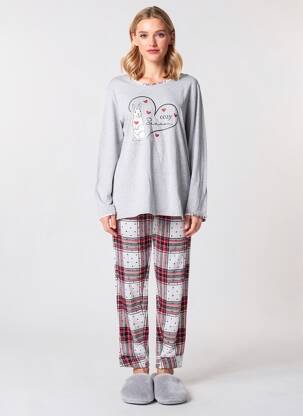 Pyjama bas pantalon gris REBELLE BY PASTUNETTE femme