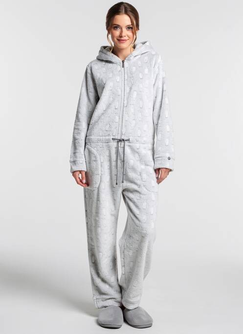 Combi-pantalon manches longues gris REBELLE femme