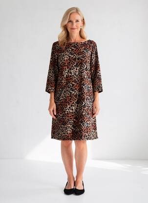 Robe courte manches 3/4 manches 3/4 noir VEGAS femme