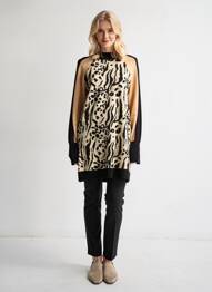 Robe pull resserrée sur le bas manches longues beige BISOU'S PROJECT femme
