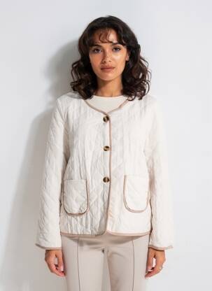 Doudoune poches sans capuche beige O.P.L FASHION femme