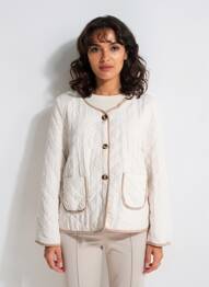 Doudoune poches sans capuche beige O.P.L FASHION femme