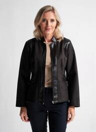 Veste casual tissage suedine noir S.QUISE femme