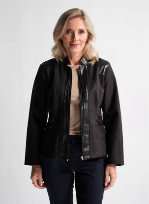 Veste casual tissage suedine noir S.QUISE femme