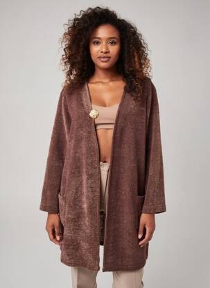 Gilet manches longues stretch marron 2W PARIS femme