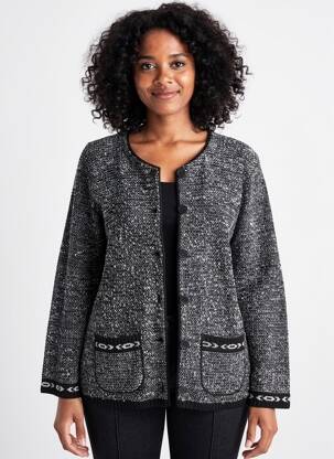 Gilet manches longues stretch noir TEL'TELLE femme