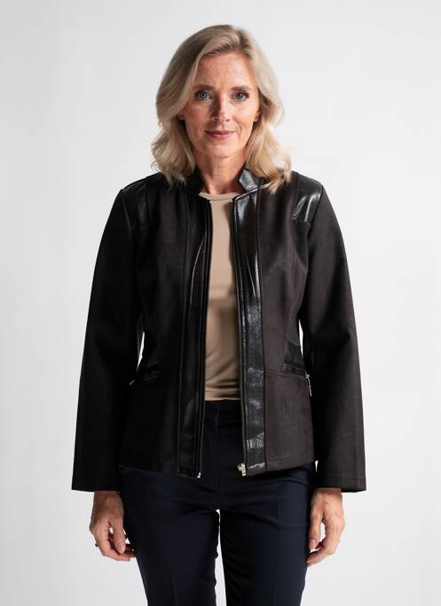 Veste casual tissage suedine noir S.QUISE femme