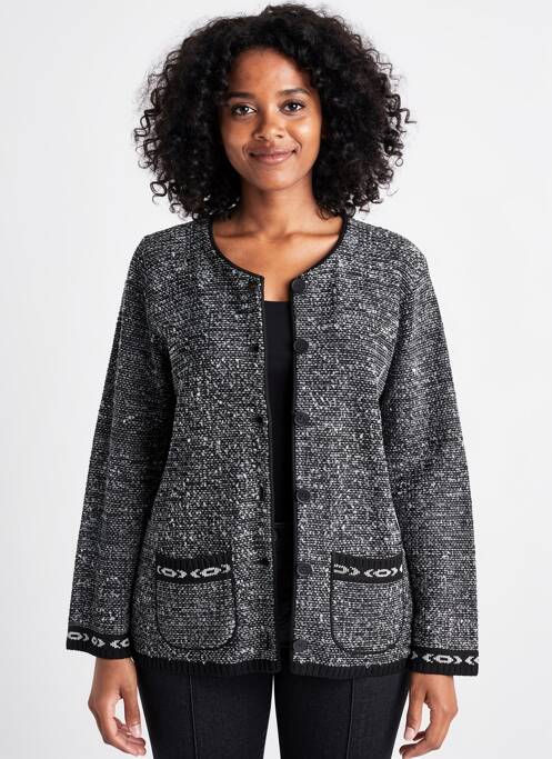 Gilet manches longues stretch noir TEL'TELLE femme