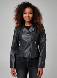 Blouson effet matière satinée noir GARCIA femme