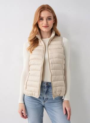 Doudoune poches sans capuche beige TBS femme