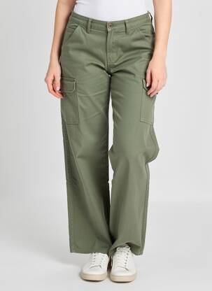 Pantalon cargo coupe droite taille normale vert LE TEMPS DES CERISES femme