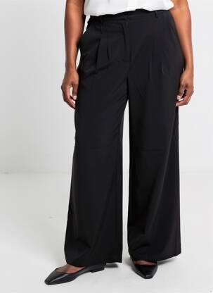 Pantalon large fermeture zippée sous rabat boutonné taille normale noir LE TEMPS DES CERISES femme