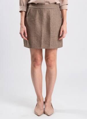 Jupe courte fermeture zippée au dos beige MOLLY BRACKEN femme
