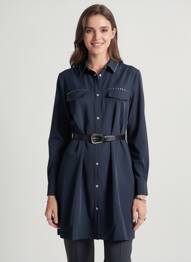 Robe mi-longue manches longues manches longues bleu TIFFOSI femme