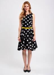 Robe mi-longue sans manche sans manche jaune HIPPOCAMPE femme