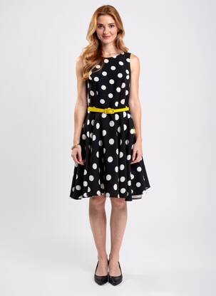 Robe mi-longue sans manche sans manche jaune HIPPOCAMPE femme