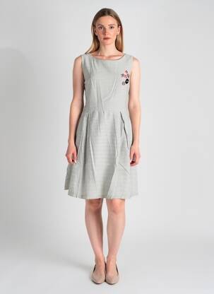 Robe mi-longue sans manche sans manche blanc LULU.H femme