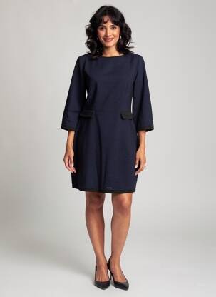Robe courte manches 3/4 manches 3/4 bleu MOLLY BRACKEN femme