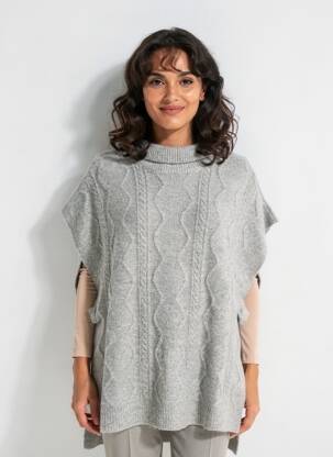 Poncho gris MOLLY BRACKEN femme