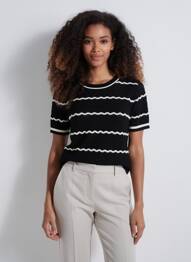 T-shirt coupe cintrée manches courtes noir MORGAN femme