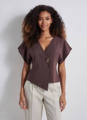 Veste casual coupe cintrée marron MOËWY femme