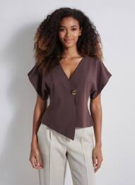 Veste casual coupe cintrée marron MOËWY femme