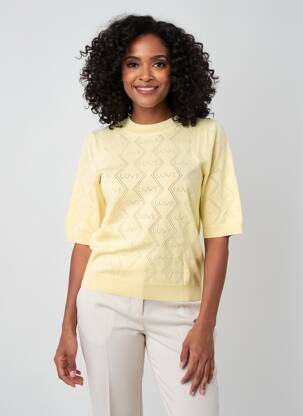 T-shirt coupe cintrée manches courtes jaune MORGAN femme