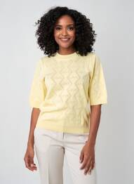 T-shirt coupe cintrée manches courtes jaune MORGAN femme