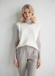 Pull stretch sans manche blanc MOLLY BRACKEN femme