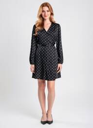 Robe mi-longue manches longues manches longues noir MOLLY BRACKEN femme