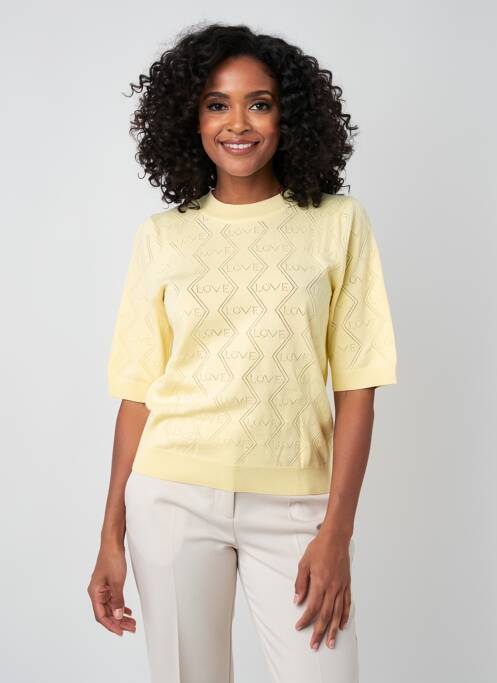 T-shirt coupe cintrée manches courtes jaune MORGAN femme
