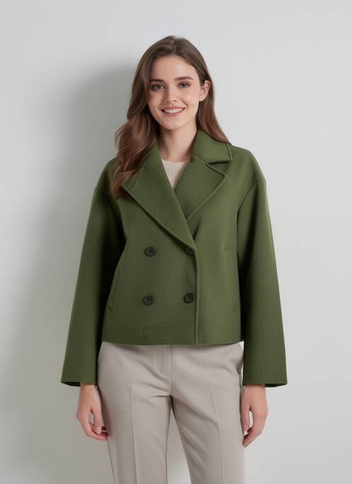 Manteau court fermeture boutonnée sur le devant sans capuche vert TIFFOSI femme