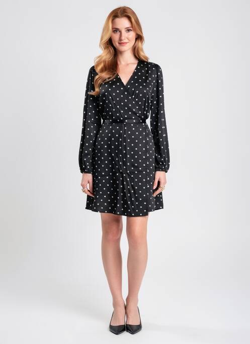 Robe mi-longue manches longues manches longues noir MOLLY BRACKEN femme