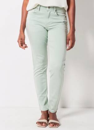 Jeans coupe slim taille normale taille normale vert COMPTOIR DES COTONNIERS femme