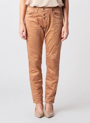 Jeans coupe slim stretch taille normale orange PLEASE femme