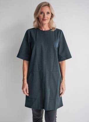 Robe courte manches 3/4 manches 3/4 bleu IMPERIAL femme