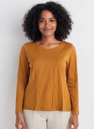 T-shirt manches longues manches longues marron DOLCEZZA femme