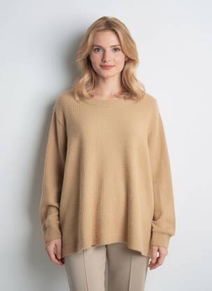 Pull stretch manches longues beige DOLCEZZA femme