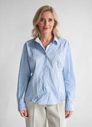 Chemisier coupe cintrée manches longues bleu NUMEROLOGIE femme